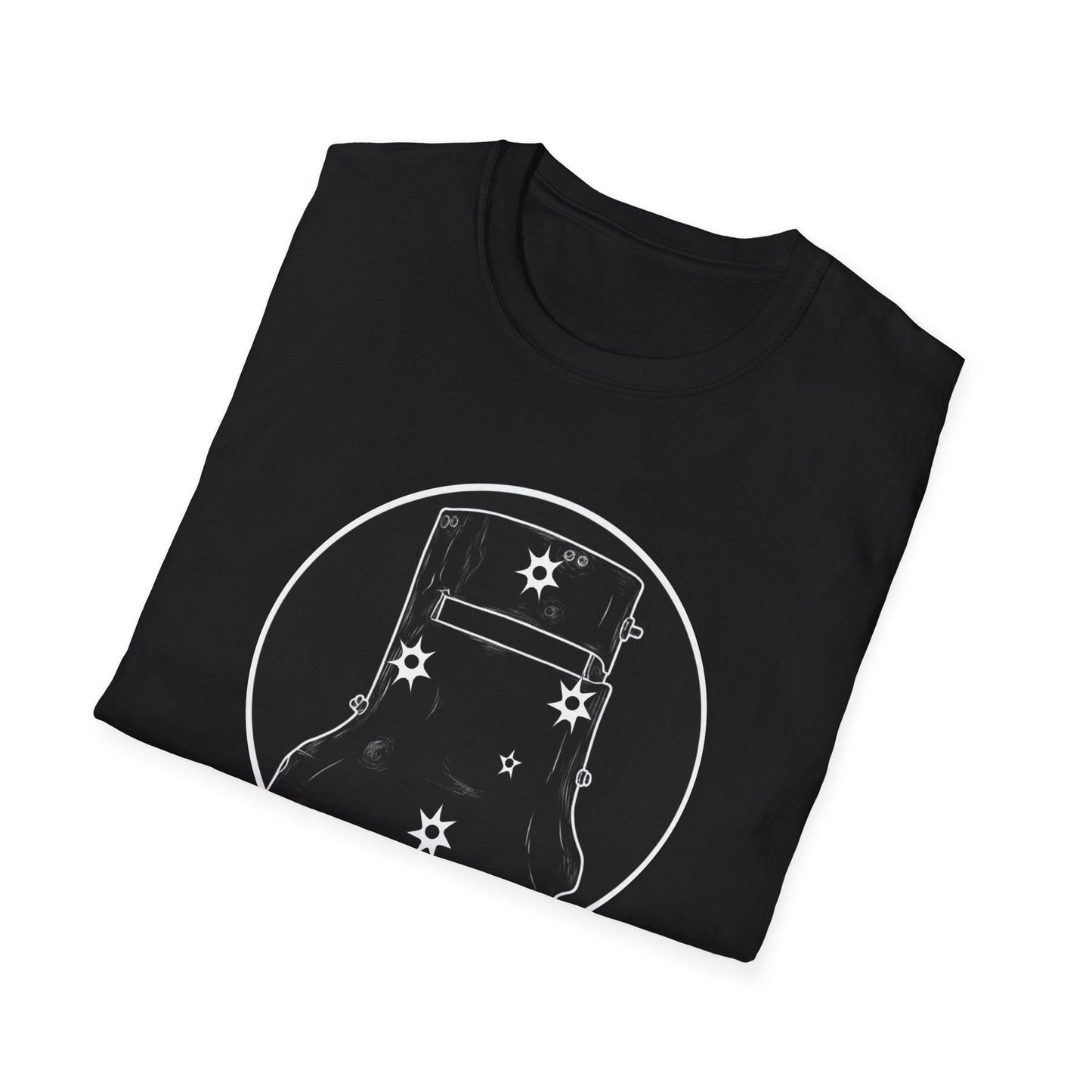 Ned Kelly Outlaw Helmet Graphic T-Shirt - Premium Black Cotton Streetwear - That Should Be on a T-Shirt