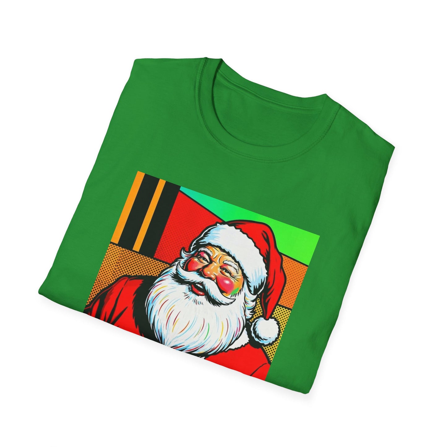 Pop Art Santa T-Shirt | Modern Retro Christmas Graphic Tee