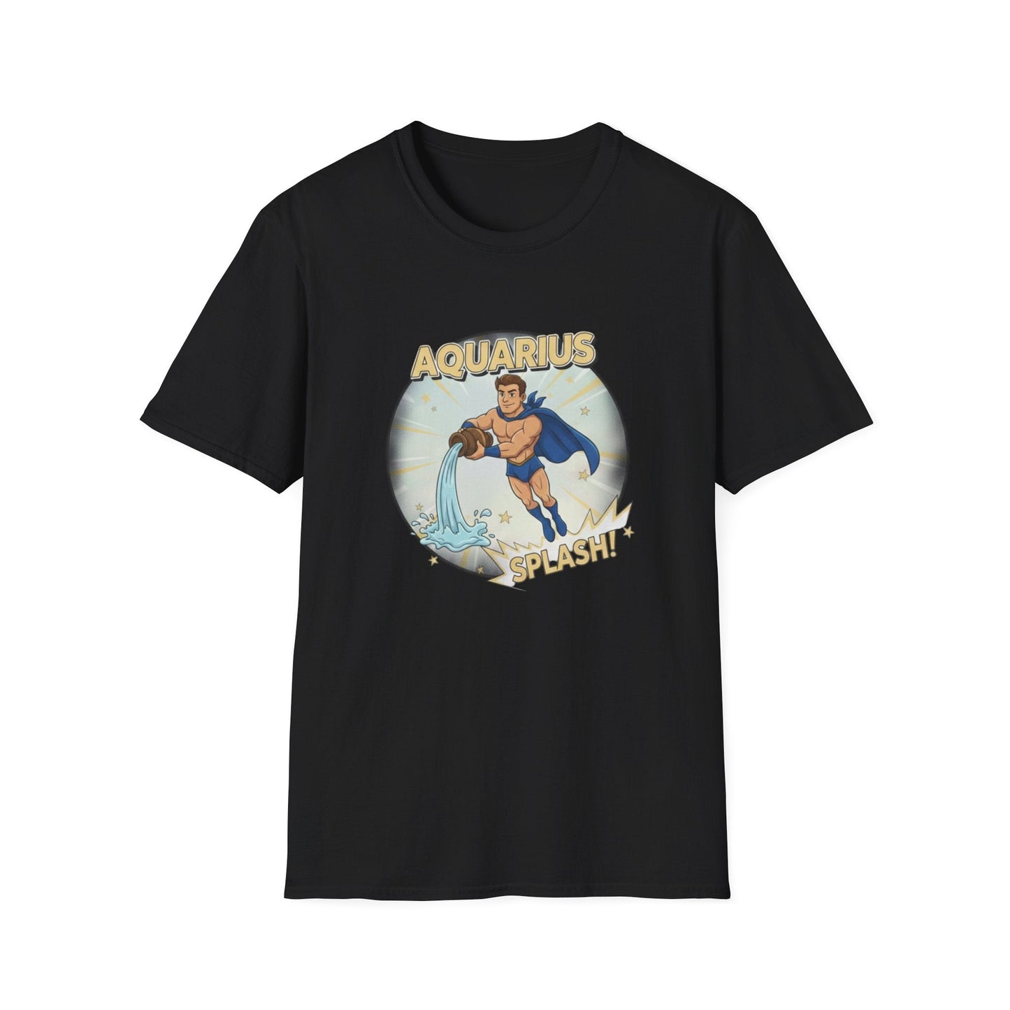 Aquarius Zodiac T-Shirt – Superhero Star Sign Tee | Aquarius “Splash!” Graphic Shirt - That Should Be on a T-Shirt