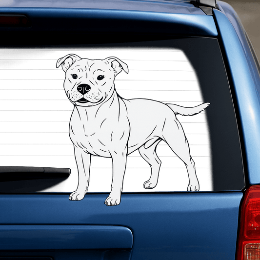 Sure thing! Here’s a descriptive alt text for the image:
**"White decal-style artwork of a stylized duck holding a beer mug, placed on the rear windshield of a blue SUV. The decal stands out clearly against the dark tinted glass, giving the appearance of a custom car sticker."**
