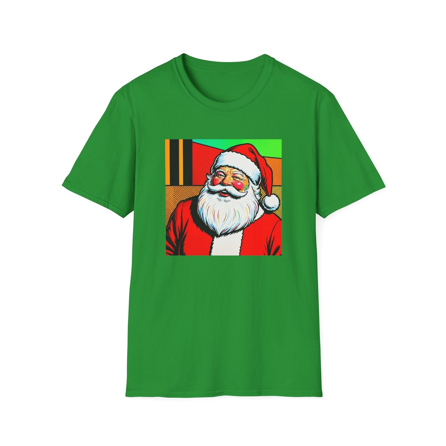 Pop Art Santa T-Shirt | Modern Retro Christmas Graphic Tee