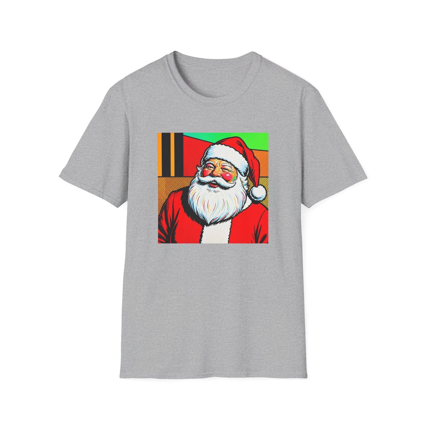 Pop Art Santa T-Shirt | Modern Retro Christmas Graphic Tee
