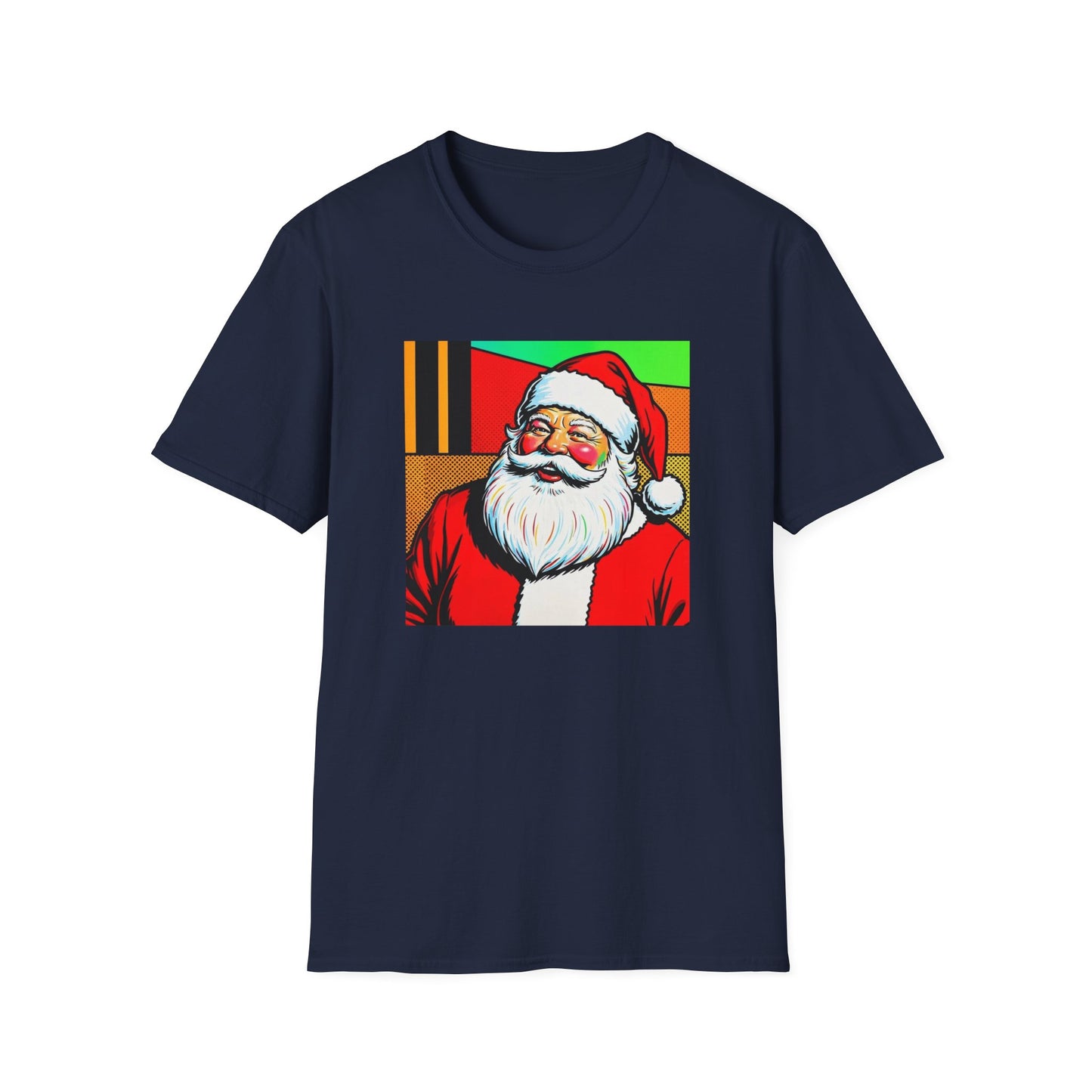 Pop Art Santa T-Shirt | Modern Retro Christmas Graphic Tee