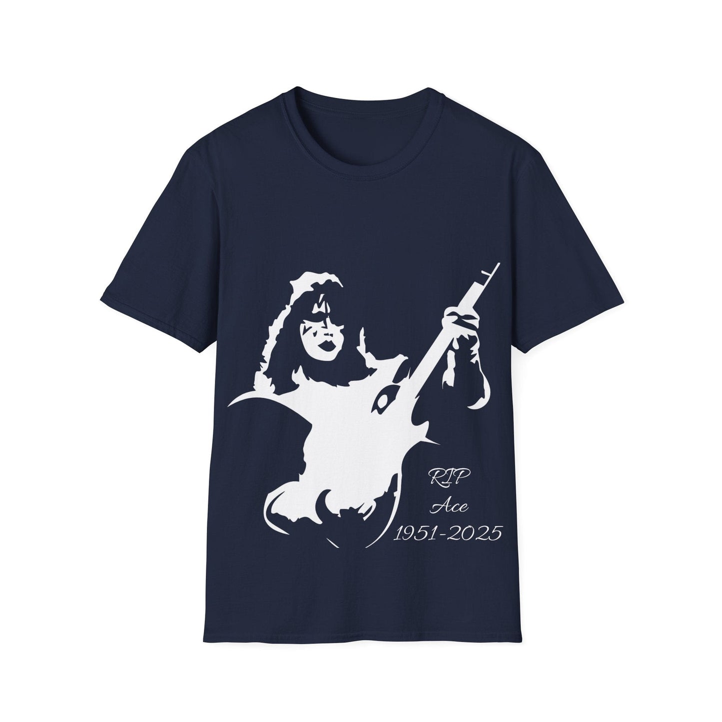 The Rock Legend Memorial T‑Shirt – “RIP Ace 1951-2025” Guitar Silhouette Tribute Tee