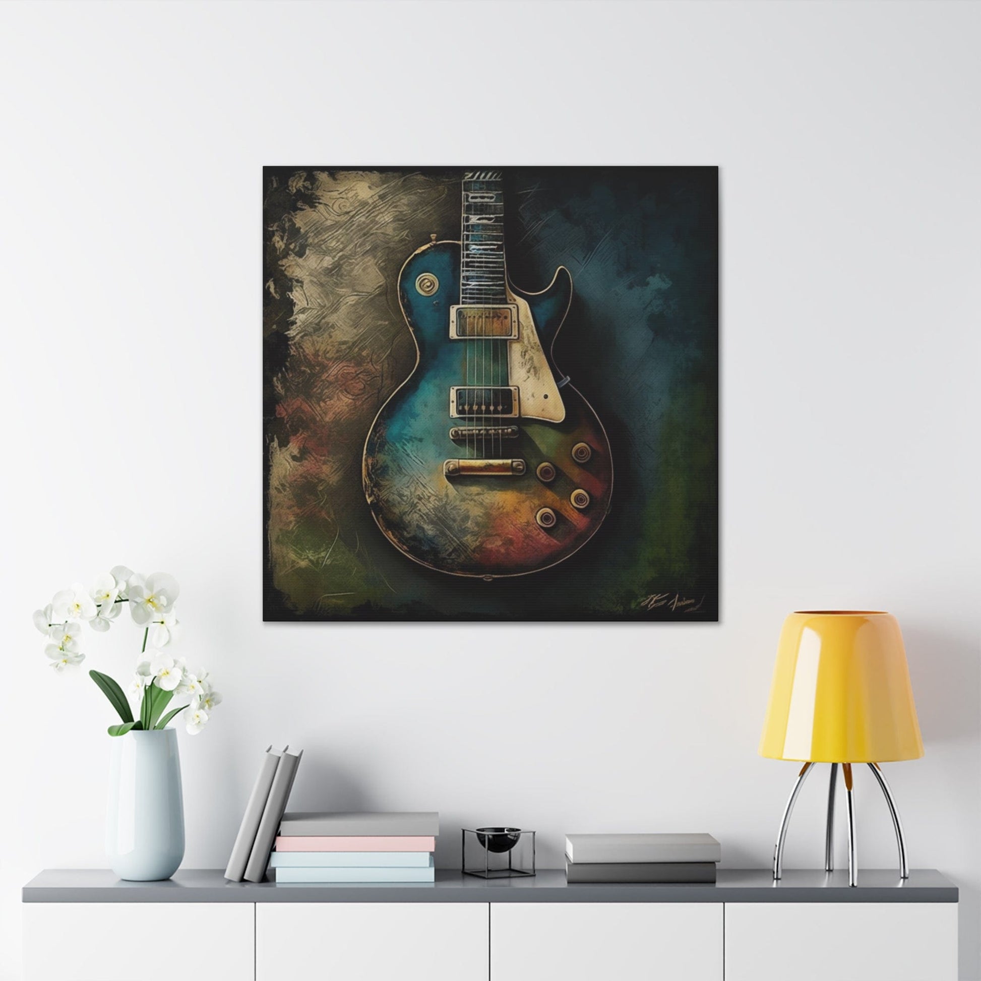 Electric Guitar Vintage Les Paul Guitar Art - Handcrafted Musical Wall Decor - That Should Be on a T-Shirt