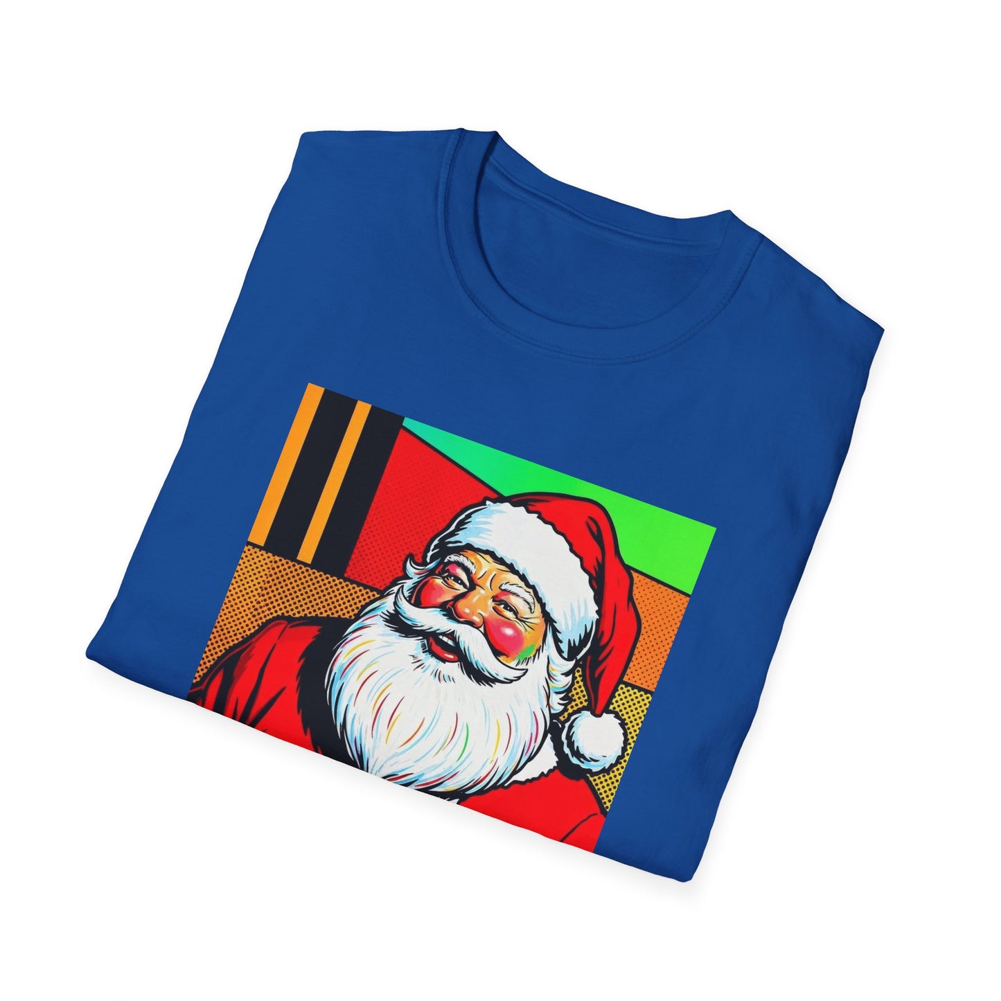 Pop Art Santa T-Shirt | Modern Retro Christmas Graphic Tee