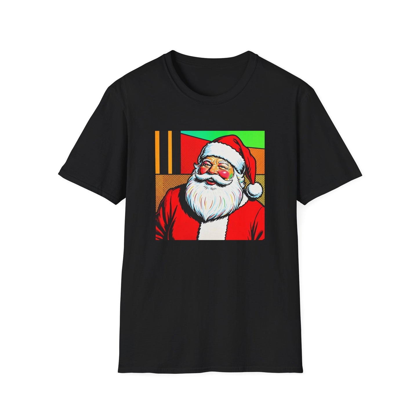 Pop Art Santa T-Shirt | Modern Retro Christmas Graphic Tee