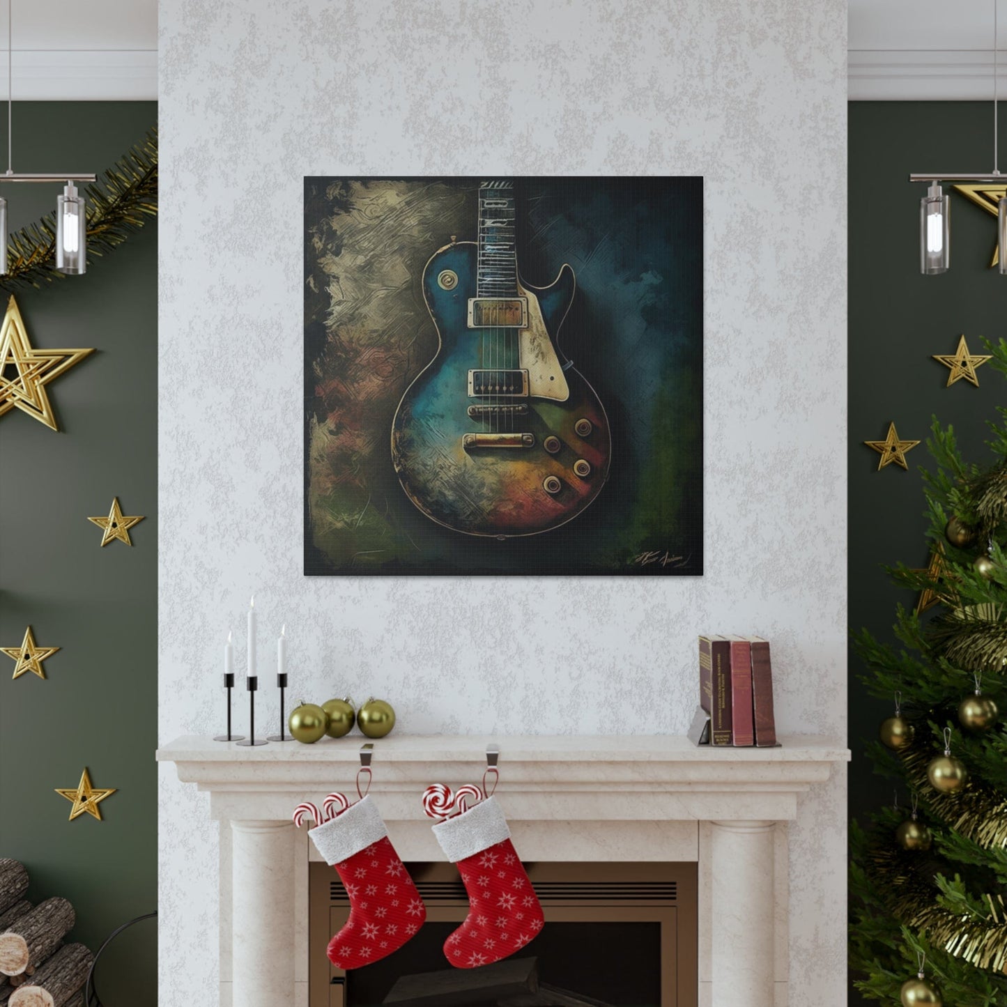 Electric Guitar Vintage Les Paul Guitar Art - Handcrafted Musical Wall Decor - That Should Be on a T-Shirt