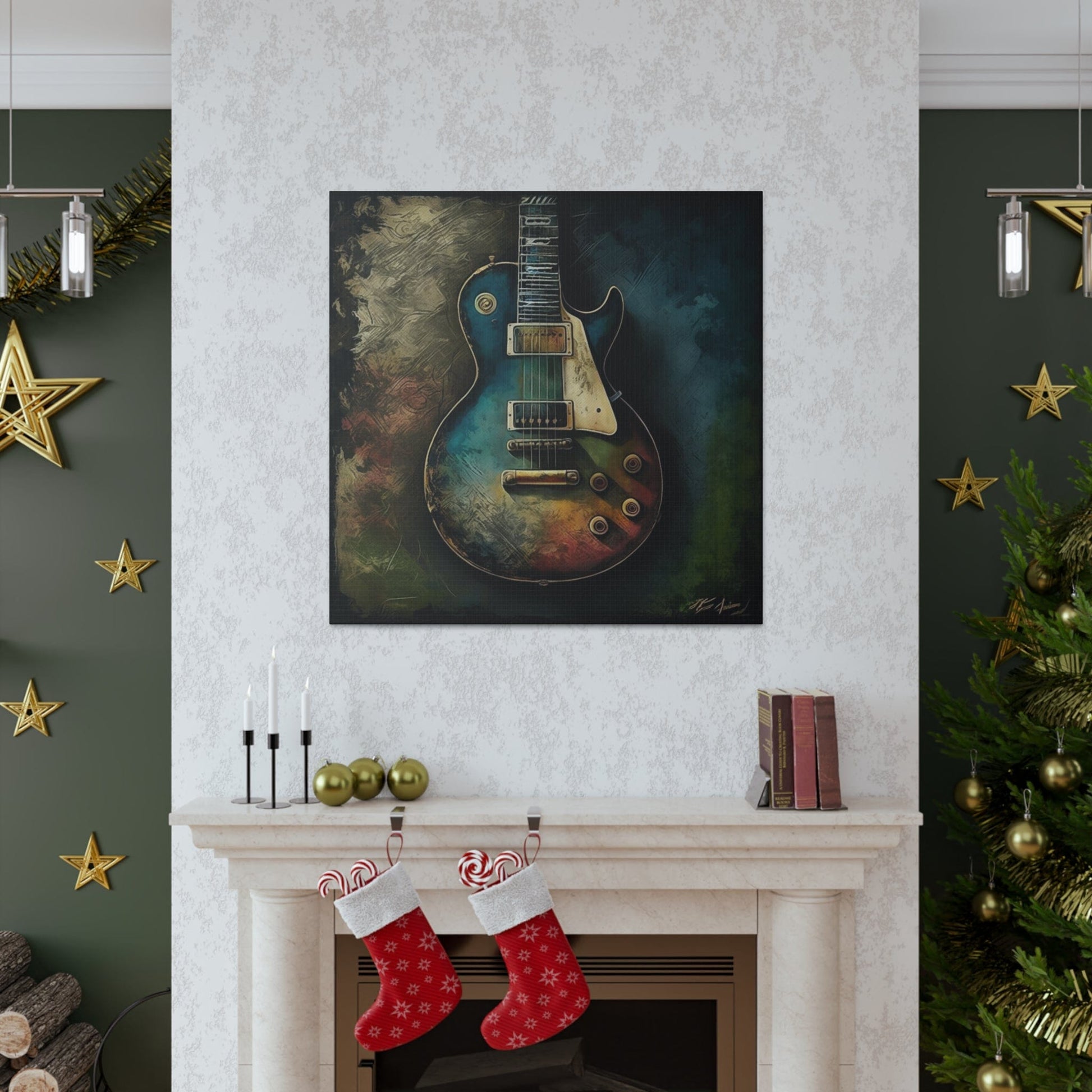 Electric Guitar Vintage Les Paul Guitar Art - Handcrafted Musical Wall Decor - That Should Be on a T-Shirt