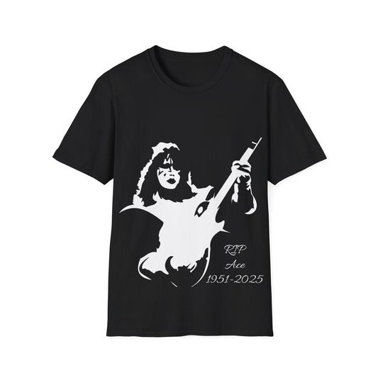 The Rock Legend Memorial T‑Shirt – “RIP Ace 1951-2025” Guitar Silhouette Tribute Tee