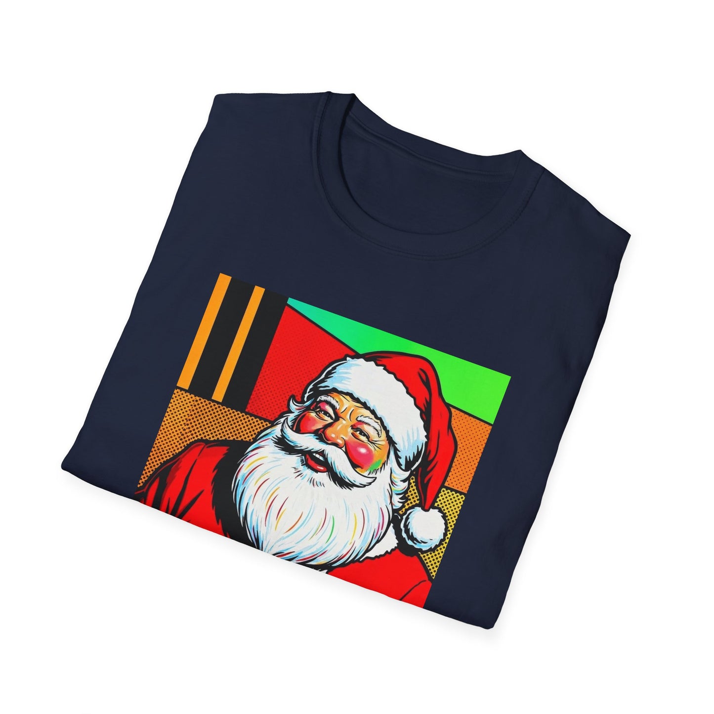 Pop Art Santa T-Shirt | Modern Retro Christmas Graphic Tee