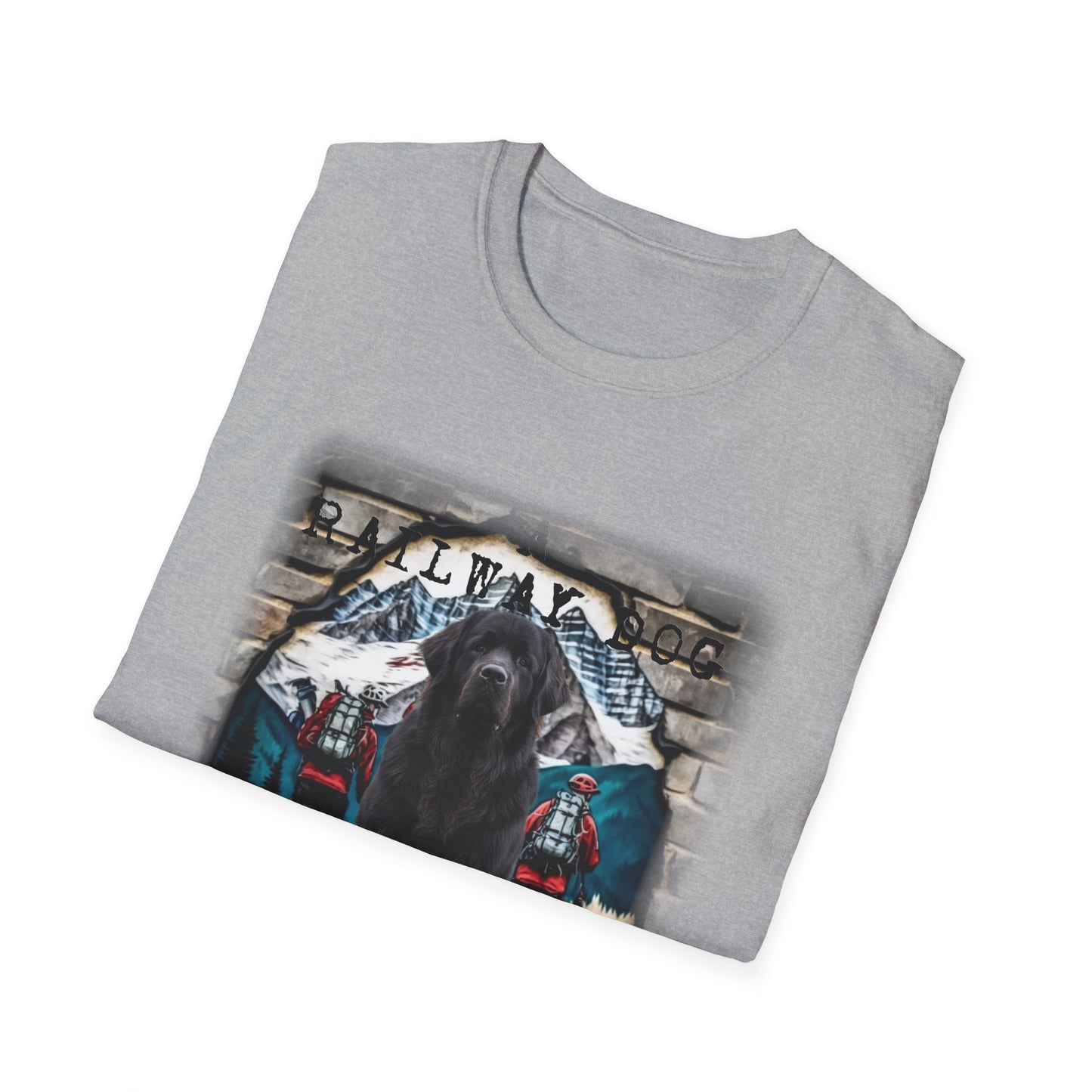 Newfoundland Railway Dog Tshirt | Gentle Giant Train Tee | Newfie Lover Gift