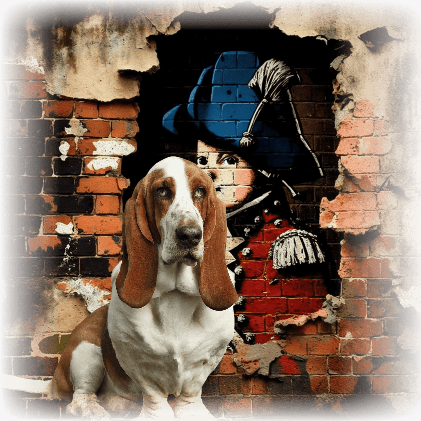 T-shirt with a graphic image of a Basset Hound dog