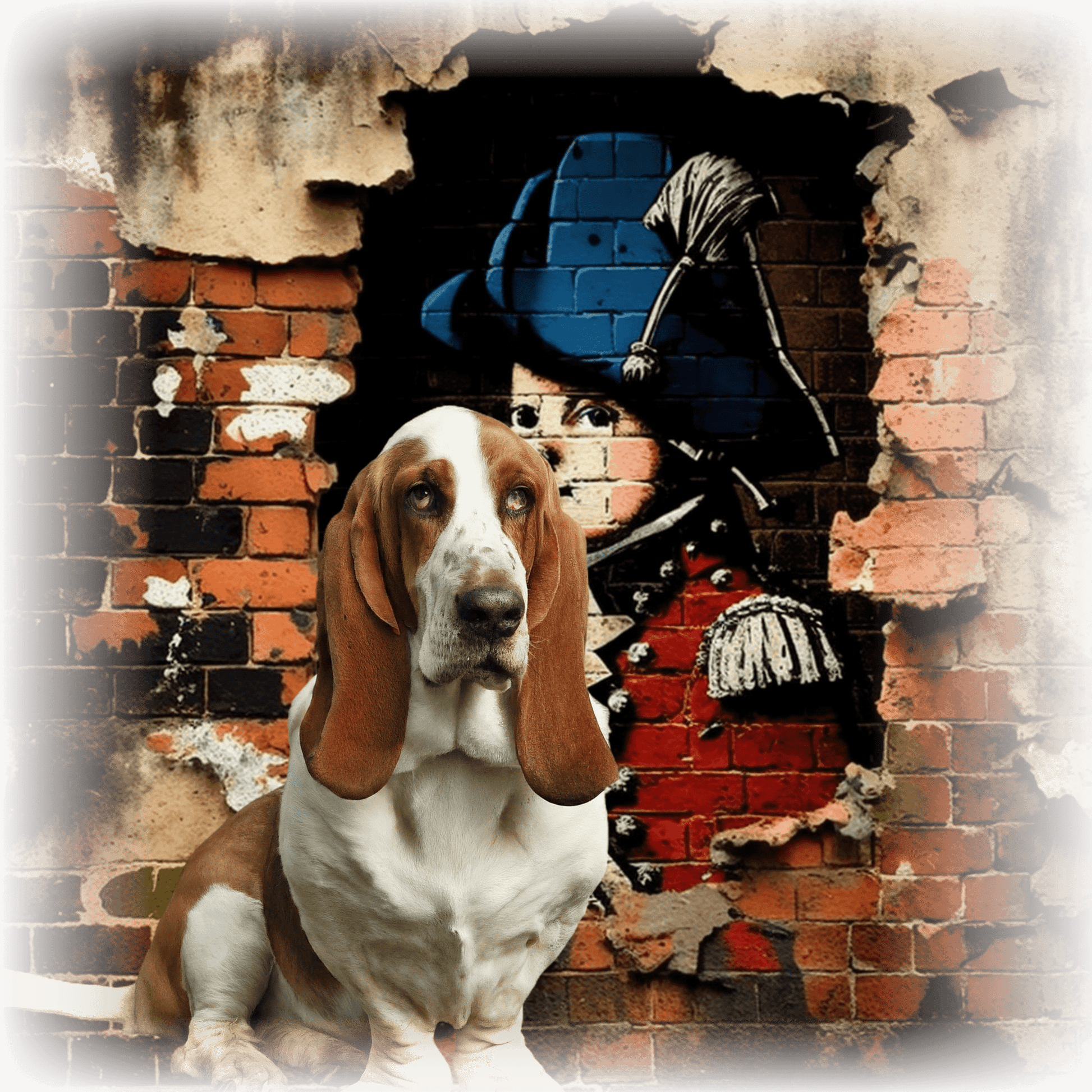 T-shirt with a graphic image of a Basset Hound dog