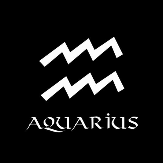 Aquarius zodiac sign symbol on a black background