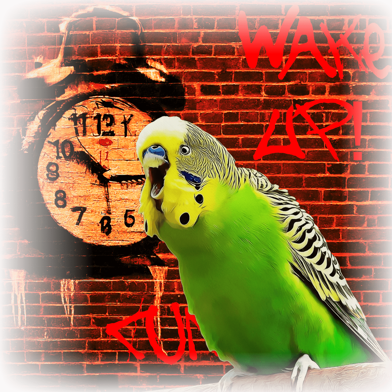 Budgerigar and Alarm Clock T-Shirt