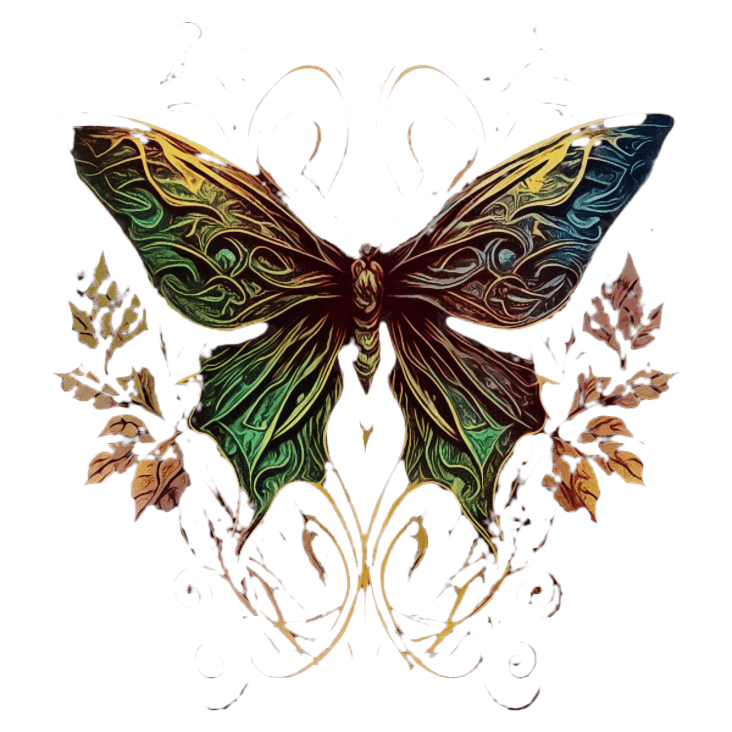T-shirt featuring a Celtic butterfly design