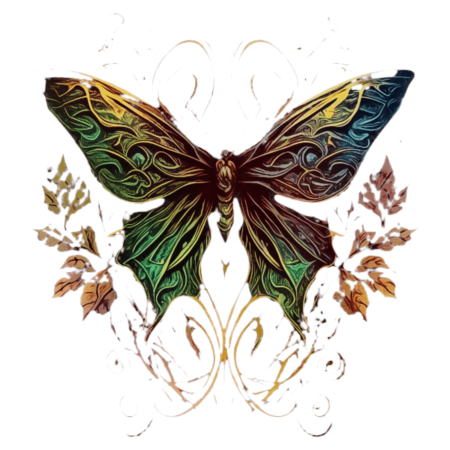 T-shirt featuring a Celtic butterfly design