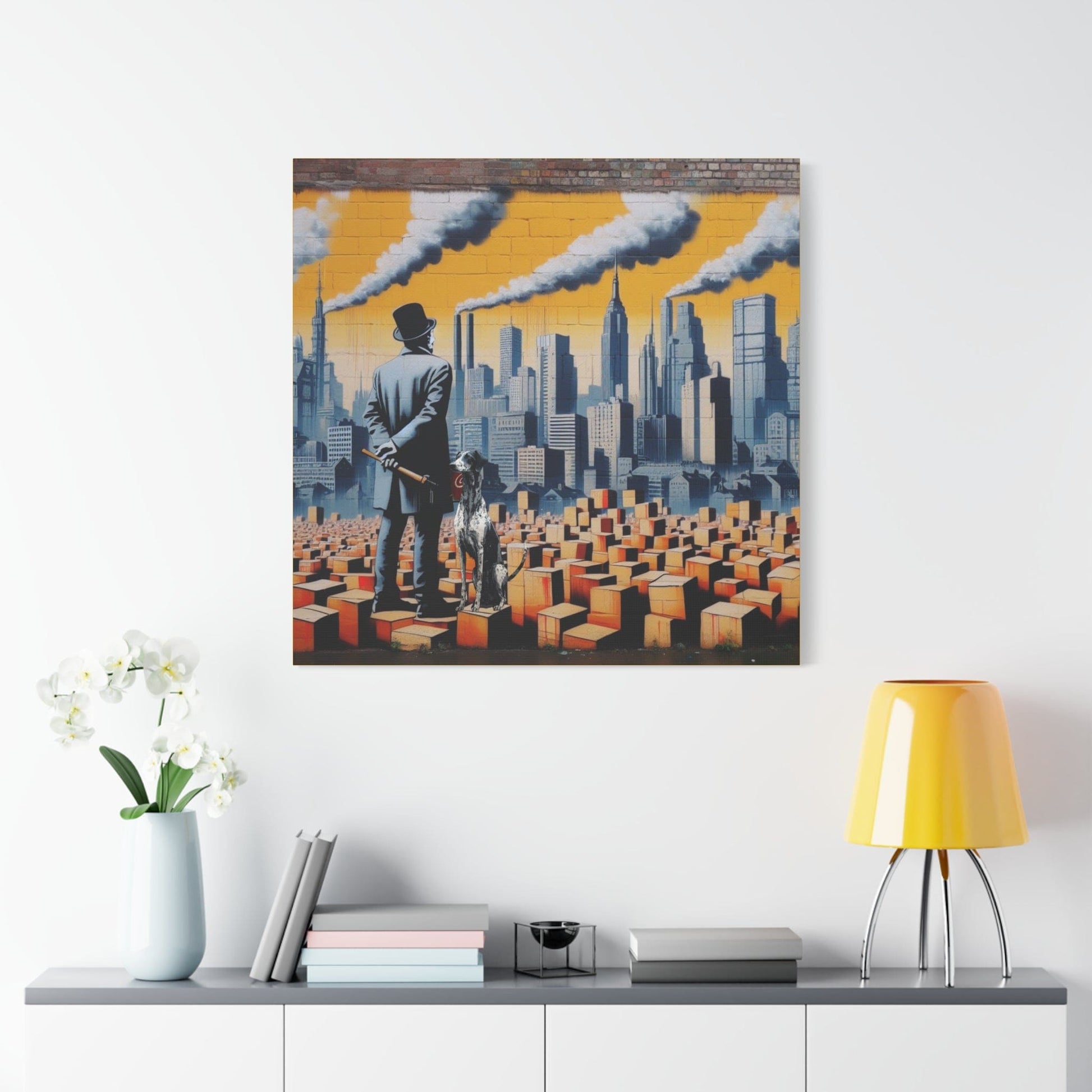 Graffiti Cityscape Art Critiquing Capitalism - That Should Be on a T-Shirt