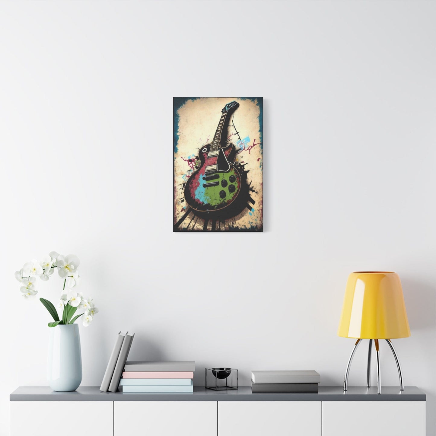 Urban Dreams: Vibrant Graffiti Gibson Les Paul Artwork - That Should Be on a T-Shirt