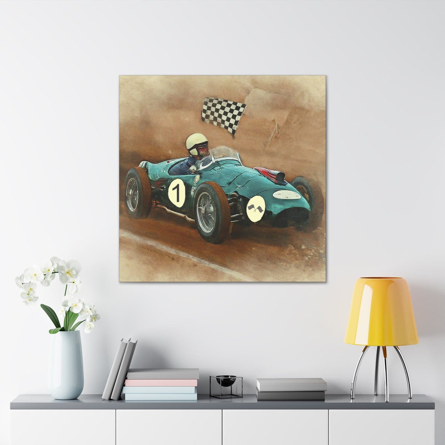 Vintage Car Racing Canvas Art - That Should Be on a T-Shirt