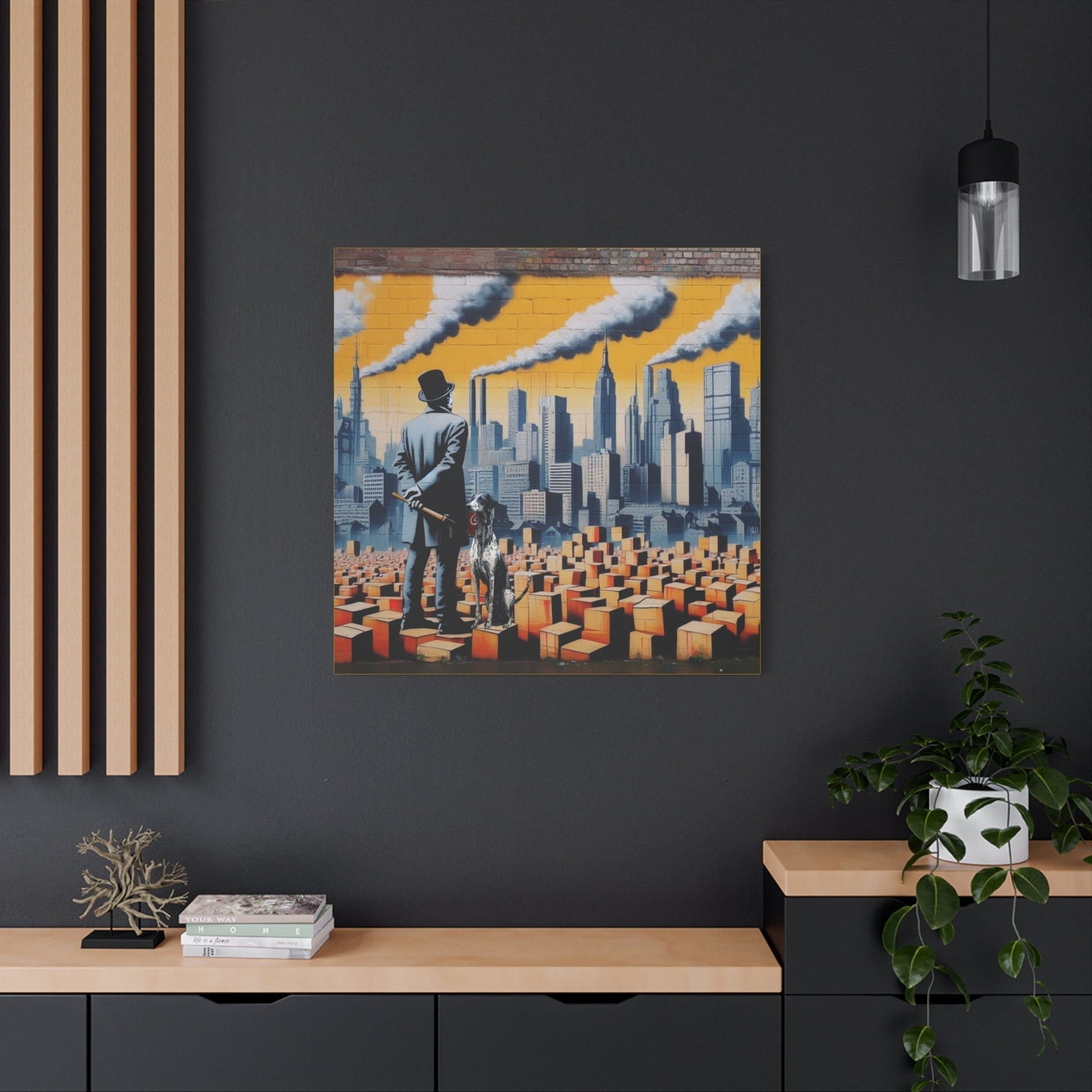 Graffiti Cityscape Art Critiquing Capitalism - That Should Be on a T-Shirt