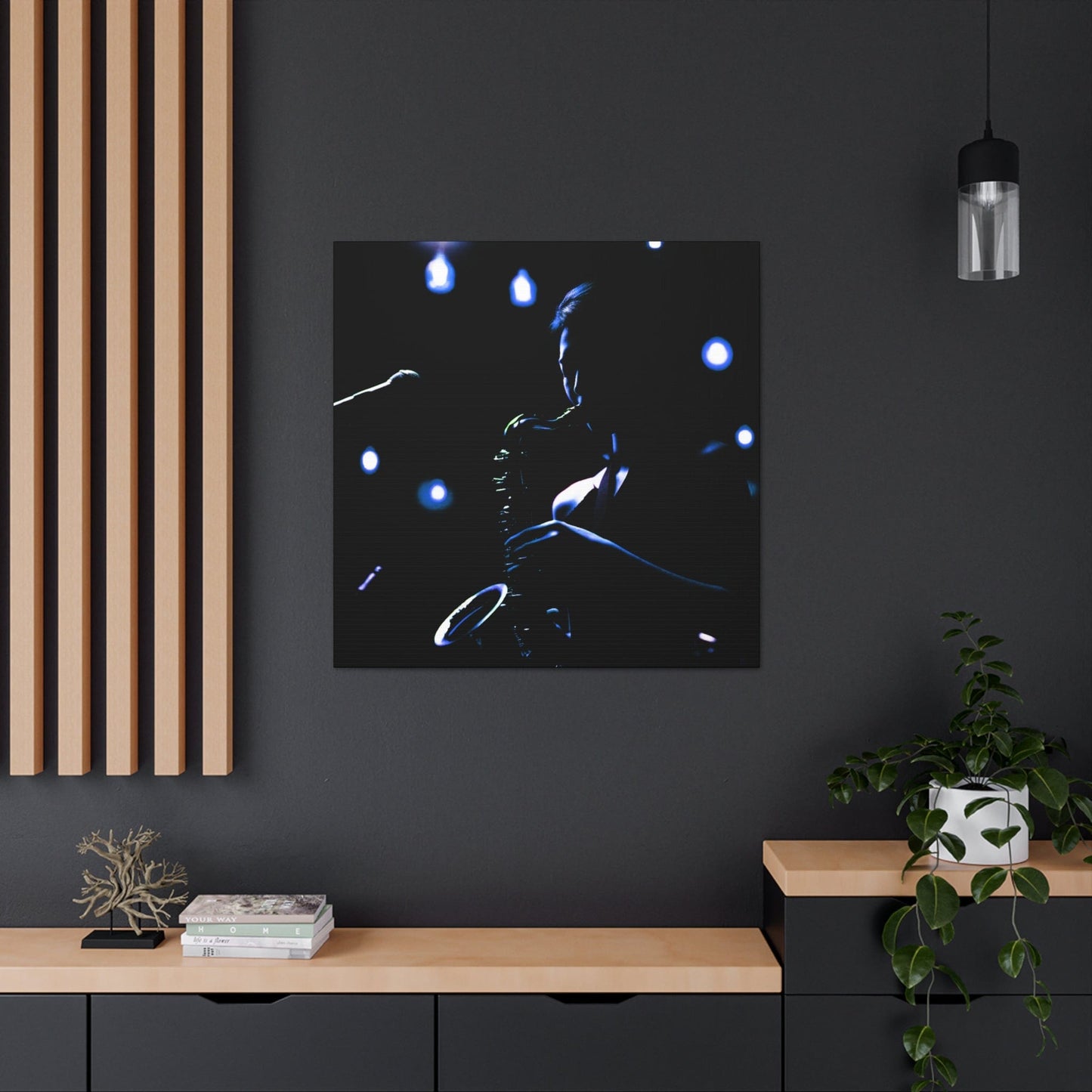 Smooth Sounds: Captivating Image of a Jazz Saxophonist on Canvas - That Should Be on a T-Shirt