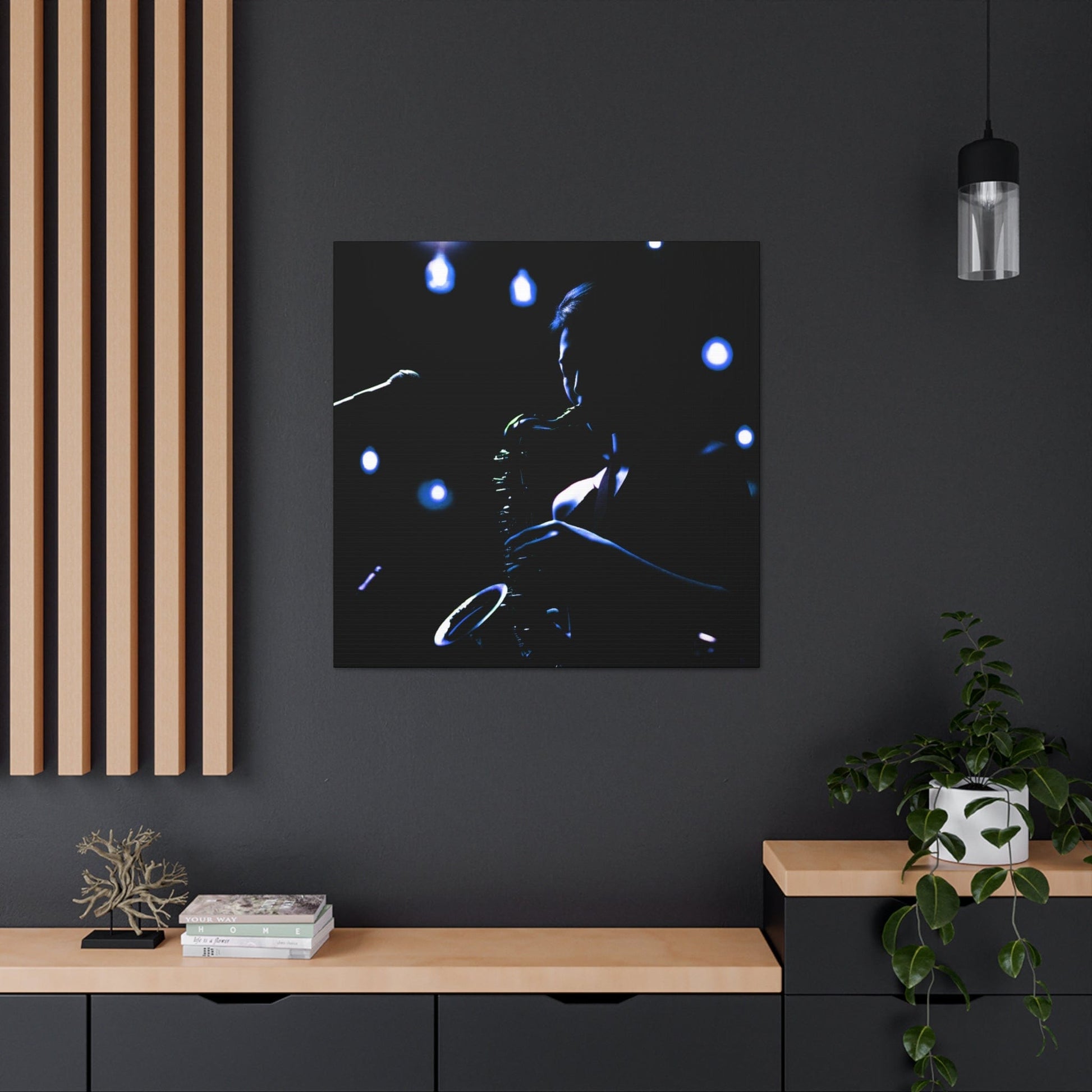 Smooth Sounds: Captivating Image of a Jazz Saxophonist on Canvas - That Should Be on a T-Shirt