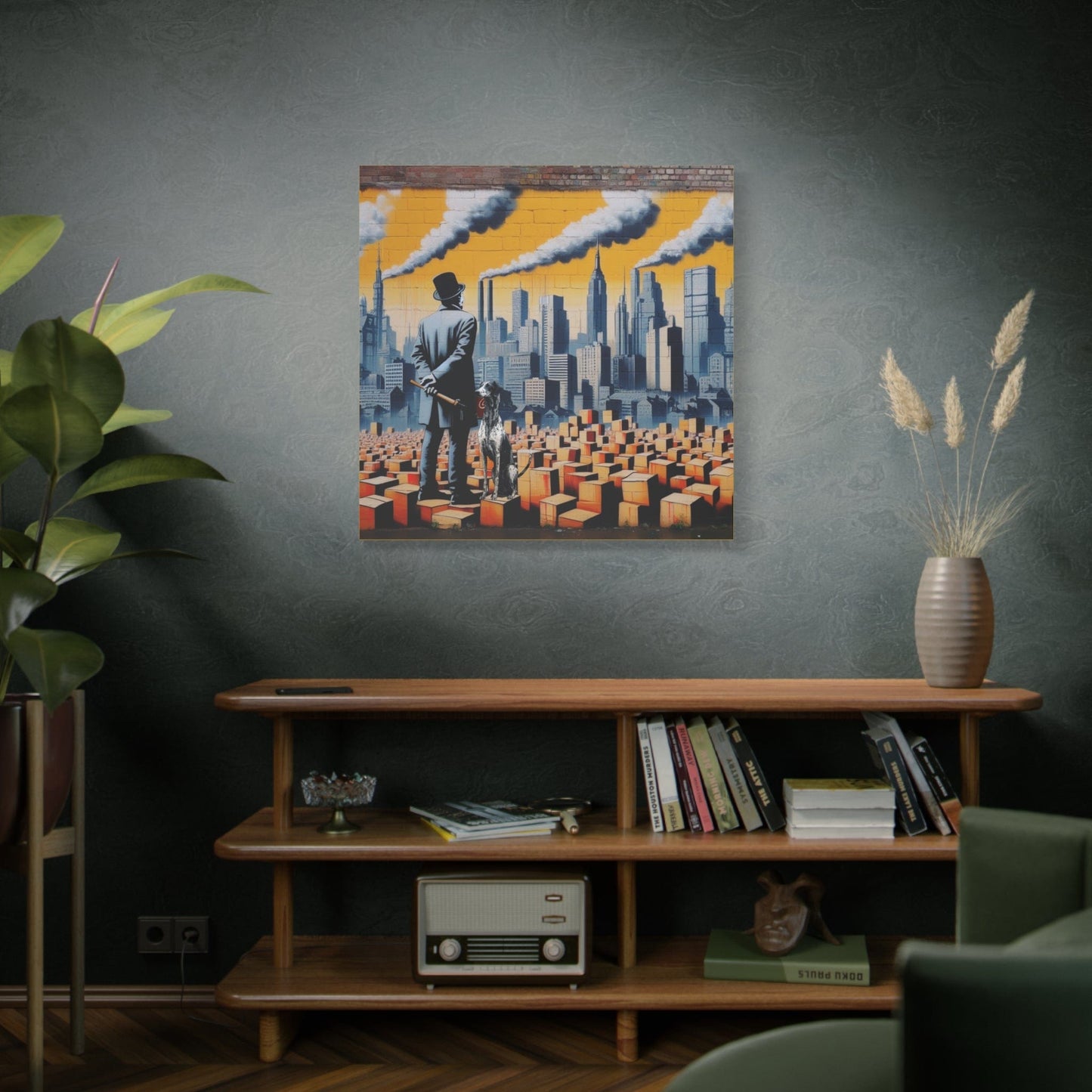 Graffiti Cityscape Art Critiquing Capitalism - That Should Be on a T-Shirt