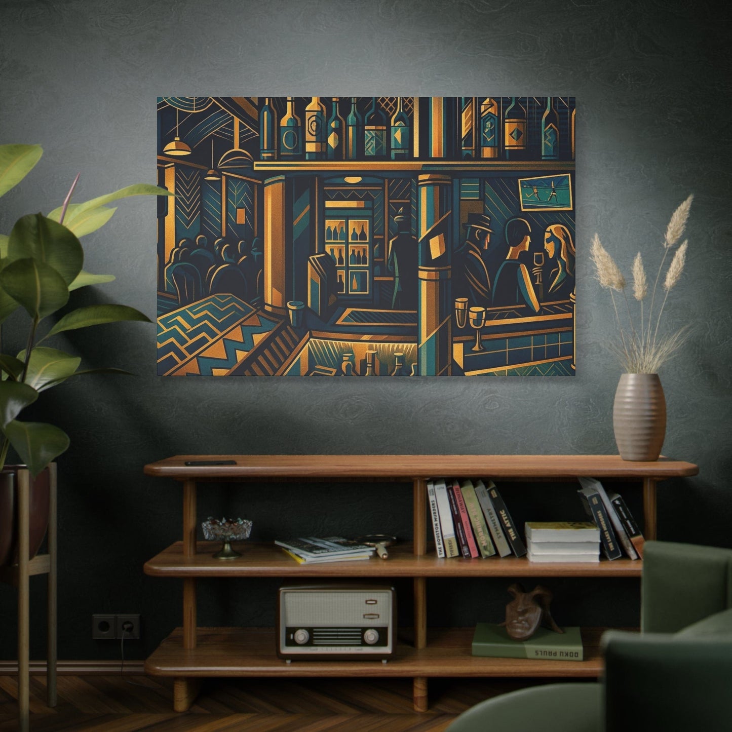 A Bar Somewhere - Art Deco on Canvas - That Should Be on a T-Shirt