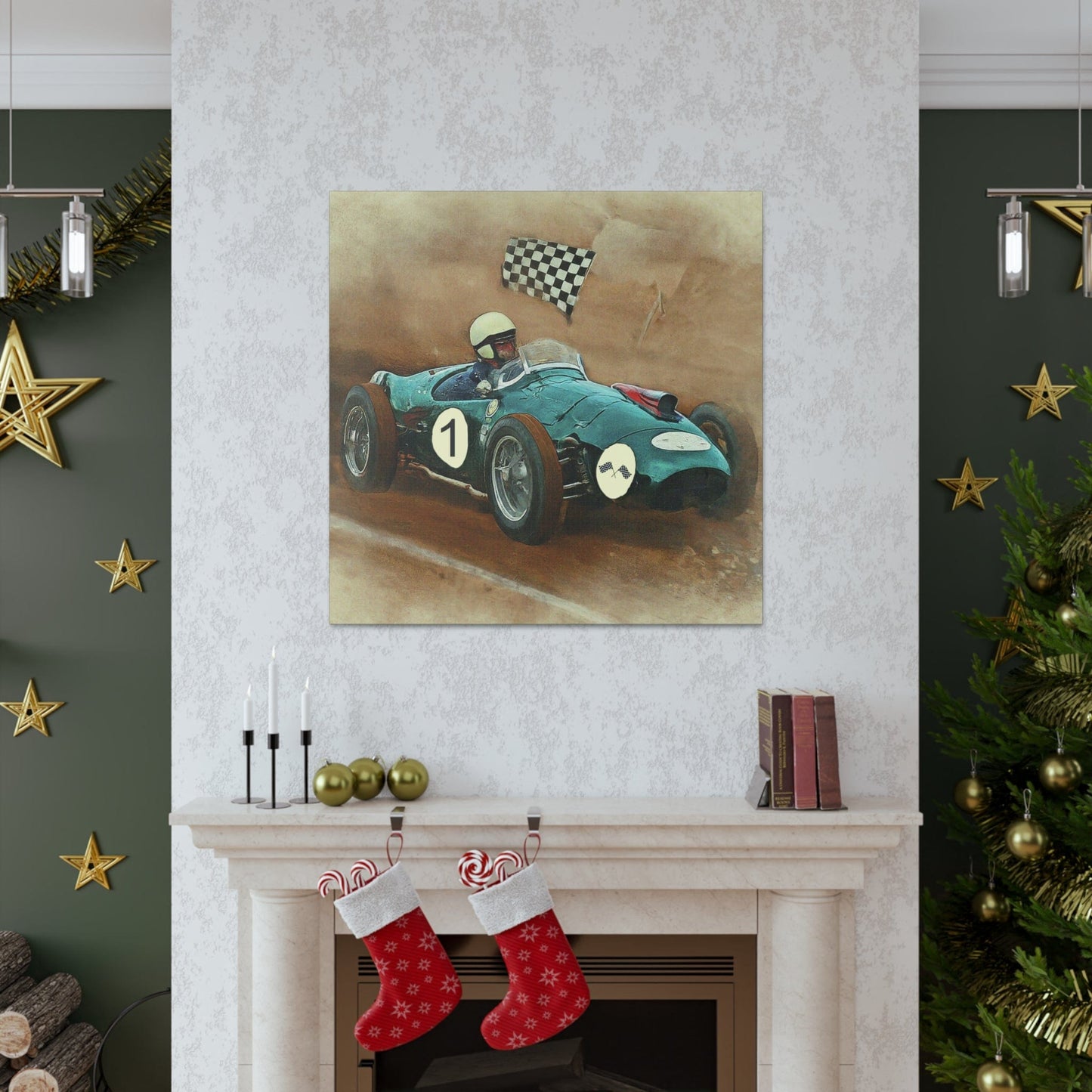 Vintage Car Racing Canvas Art - That Should Be on a T-Shirt