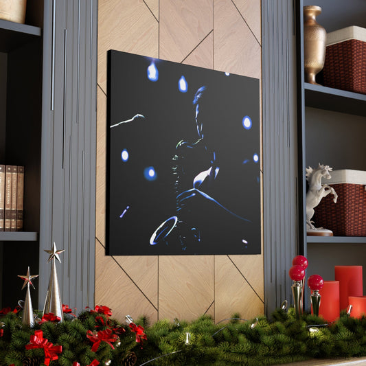 Smooth Sounds: Captivating Image of a Jazz Saxophonist on Canvas
