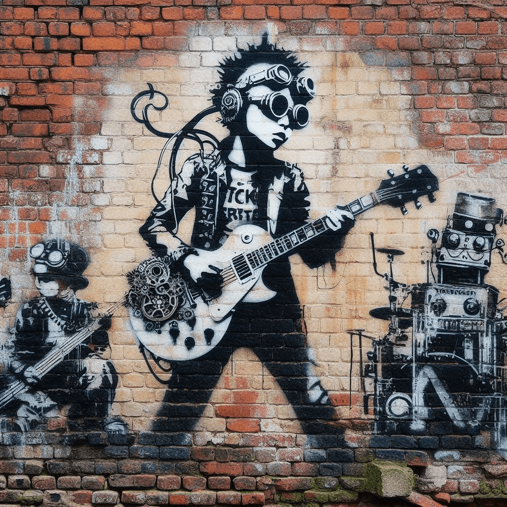 Bark ‘n’ Gears: Steampunk Bull Terrier Rock Band Tee - That Should Be on a T-Shirt