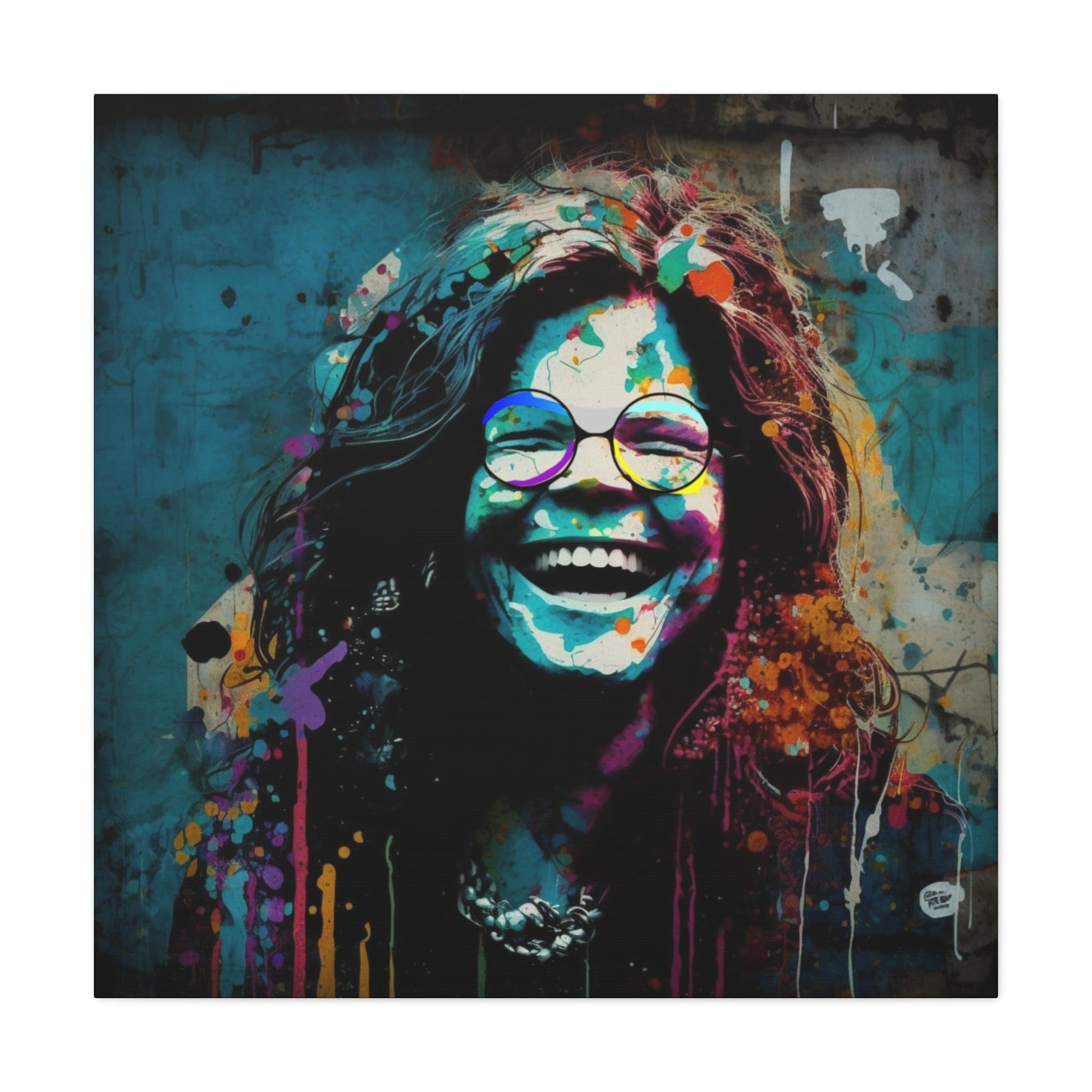 Soulful Janis Joplin Canvas Portrait: A Tribute to a Rock Icon - That Should Be on a T-Shirt