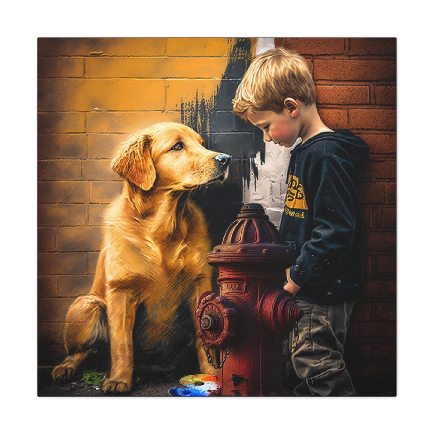 Urban Art: A Boy and His Dog - That Should Be on a T-Shirt