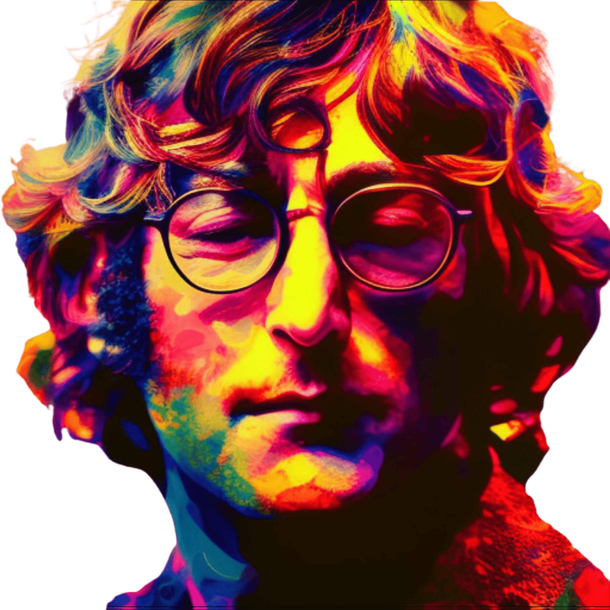 T-shirt with a portrait of John Lennon, a member of The Beatles.