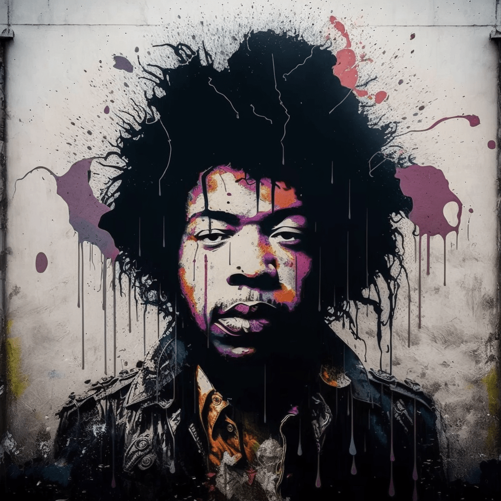 #JimiHendrixArt #MusicLegend #CanvasPortrait #RocknRollDecor #GuitarHero #FineArtPrint #HomeGallery #GiftForMusicLovers #WallArtDecor