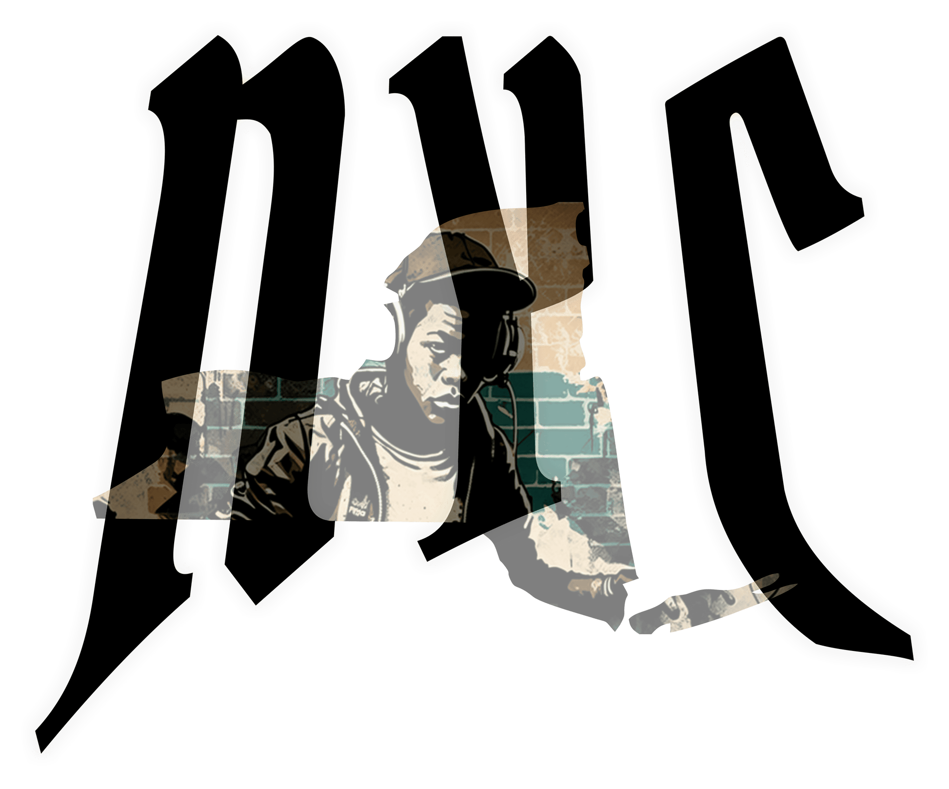 T-shirt featuring a design related to NYC hip hop culture.