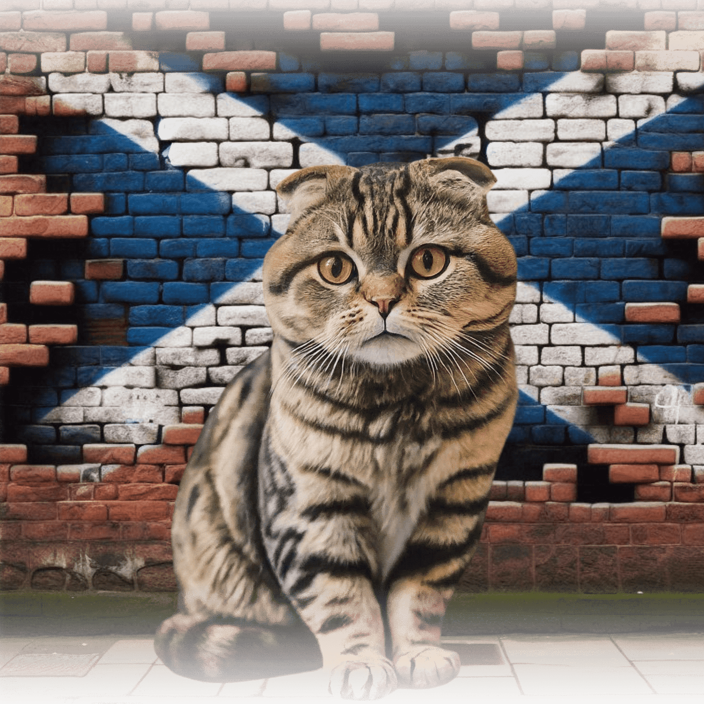 A Scottish Fold cat on a t-shirt, reminding you to "Shake it off" because it's too cute to resist.