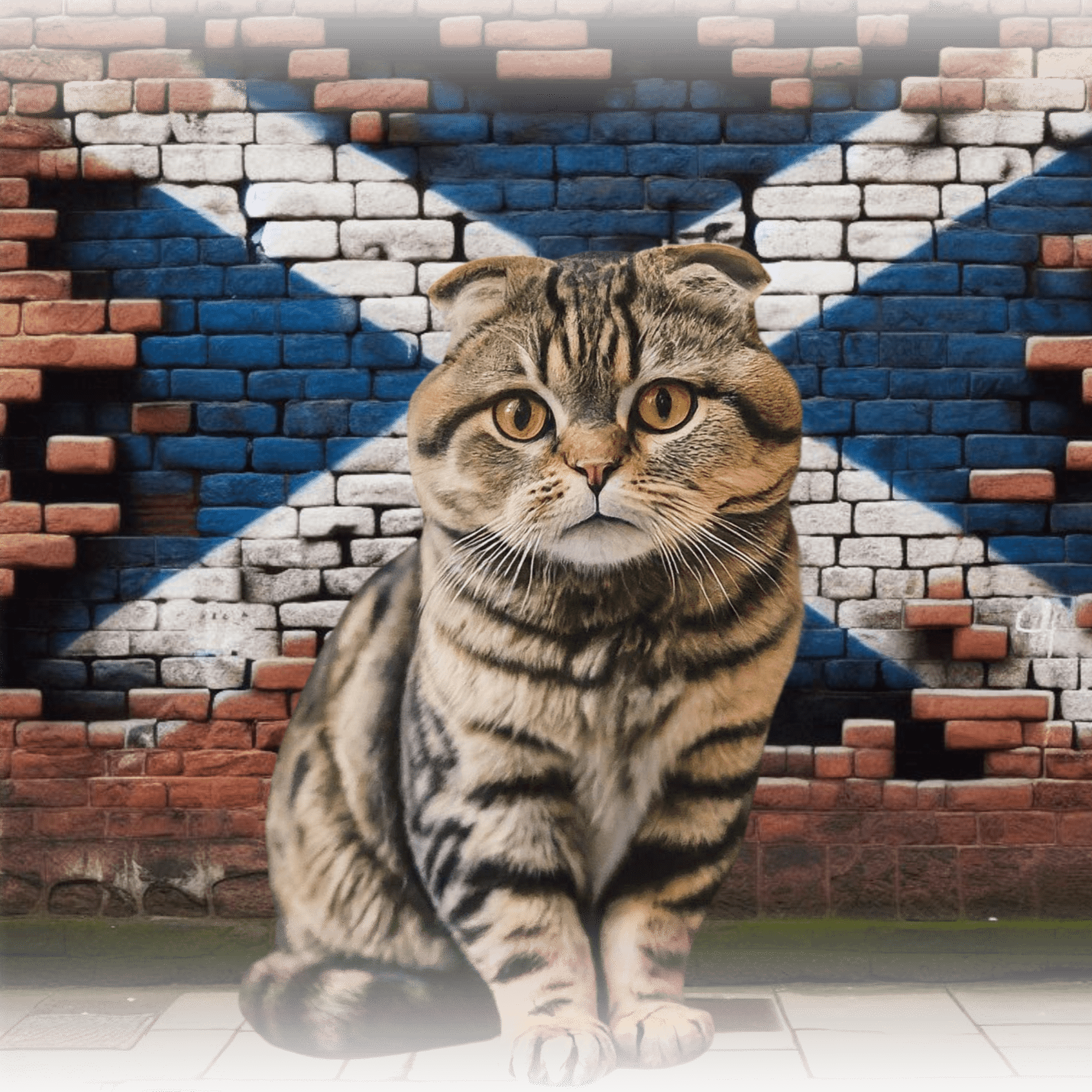 A Scottish Fold cat on a t-shirt, reminding you to "Shake it off" because it's too cute to resist.