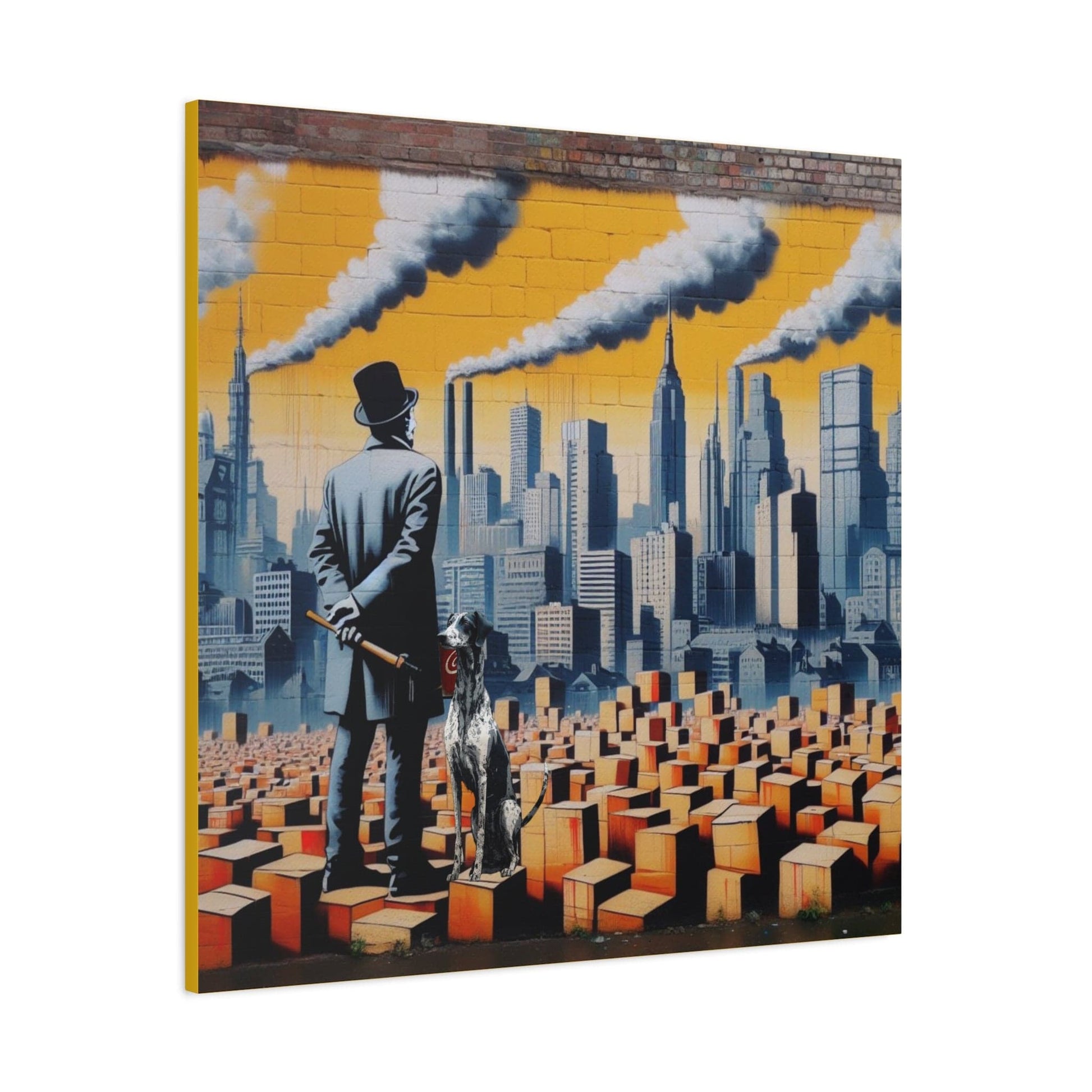 Graffiti Cityscape Art Critiquing Capitalism - That Should Be on a T-Shirt