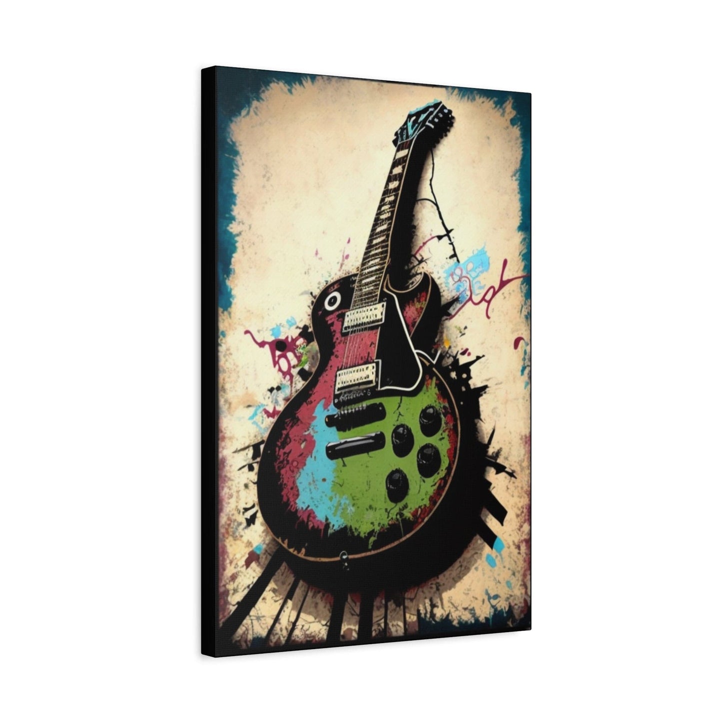 Urban Dreams: Vibrant Graffiti Gibson Les Paul Artwork - That Should Be on a T-Shirt