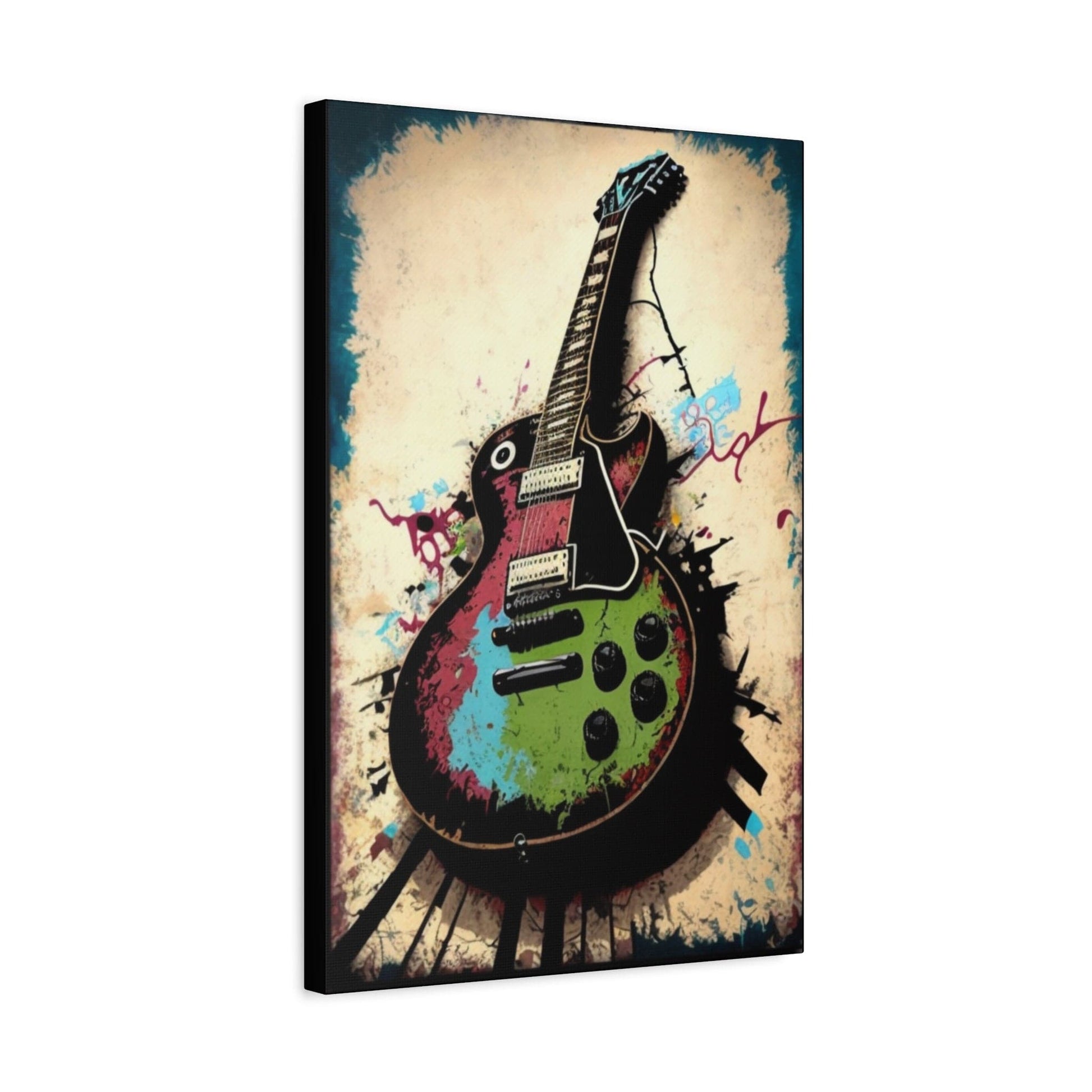 Urban Dreams: Vibrant Graffiti Gibson Les Paul Artwork - That Should Be on a T-Shirt