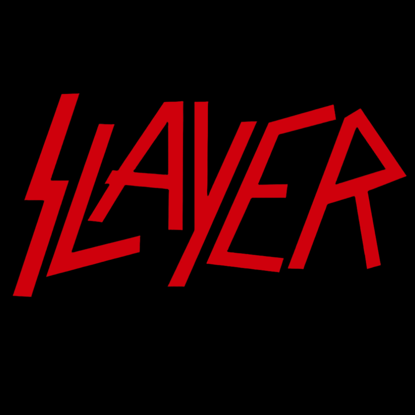 Red 'SLAYER' logo on a black background
