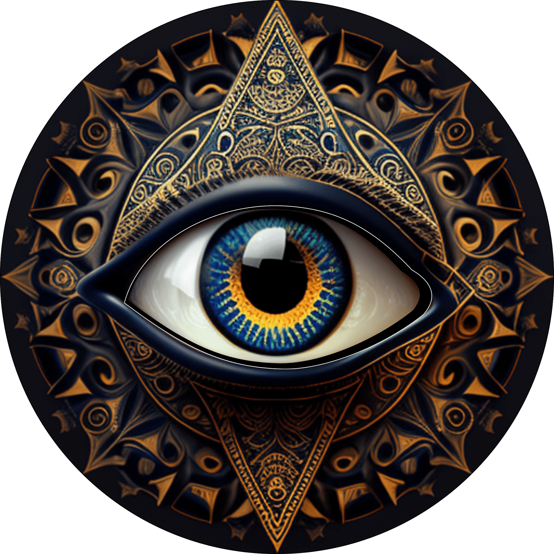 T-shirt with a third eye graphic.