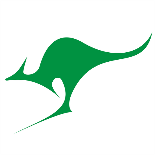 Green Kangaroo on a white background