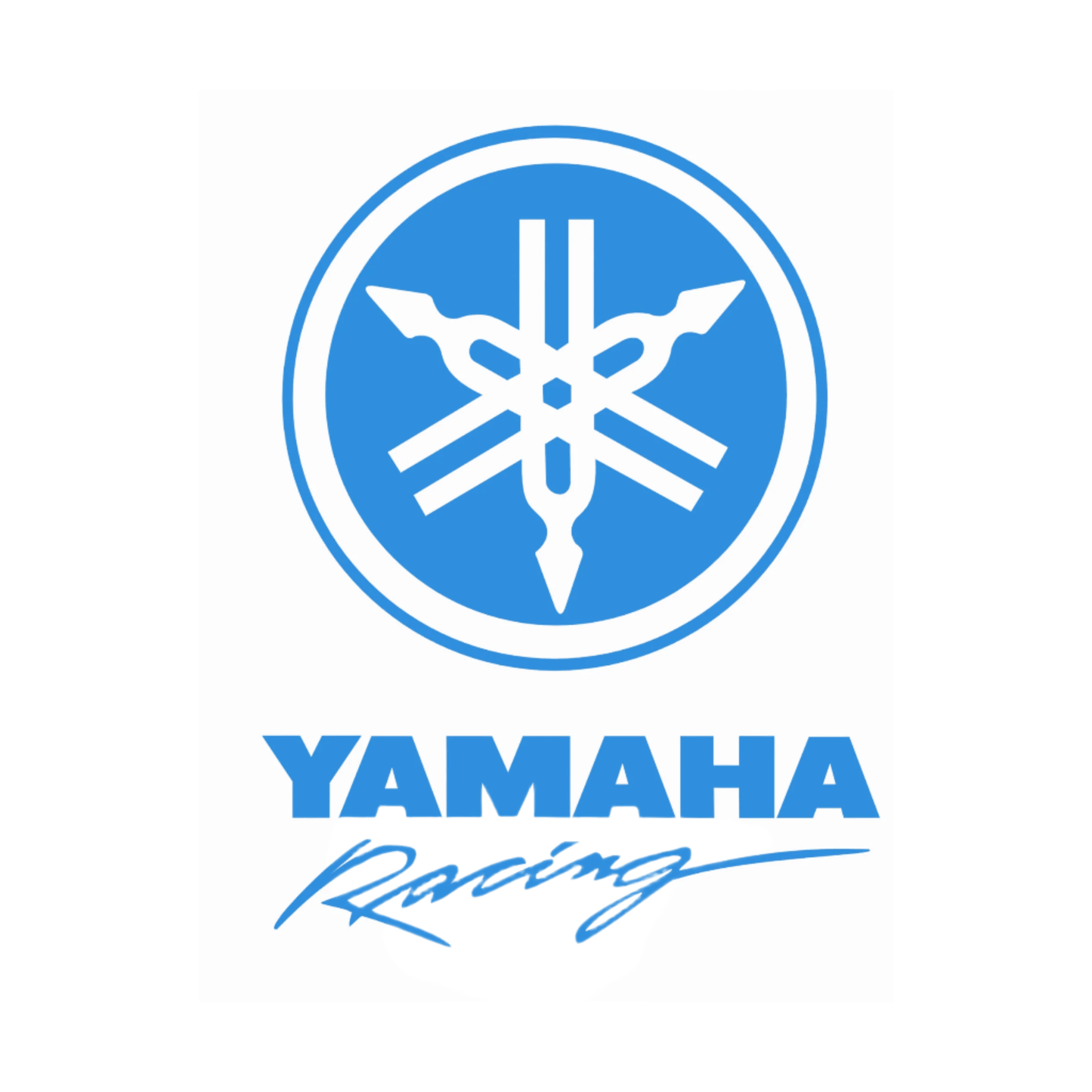 Yamaha Racing logo with blue and white design on a white background