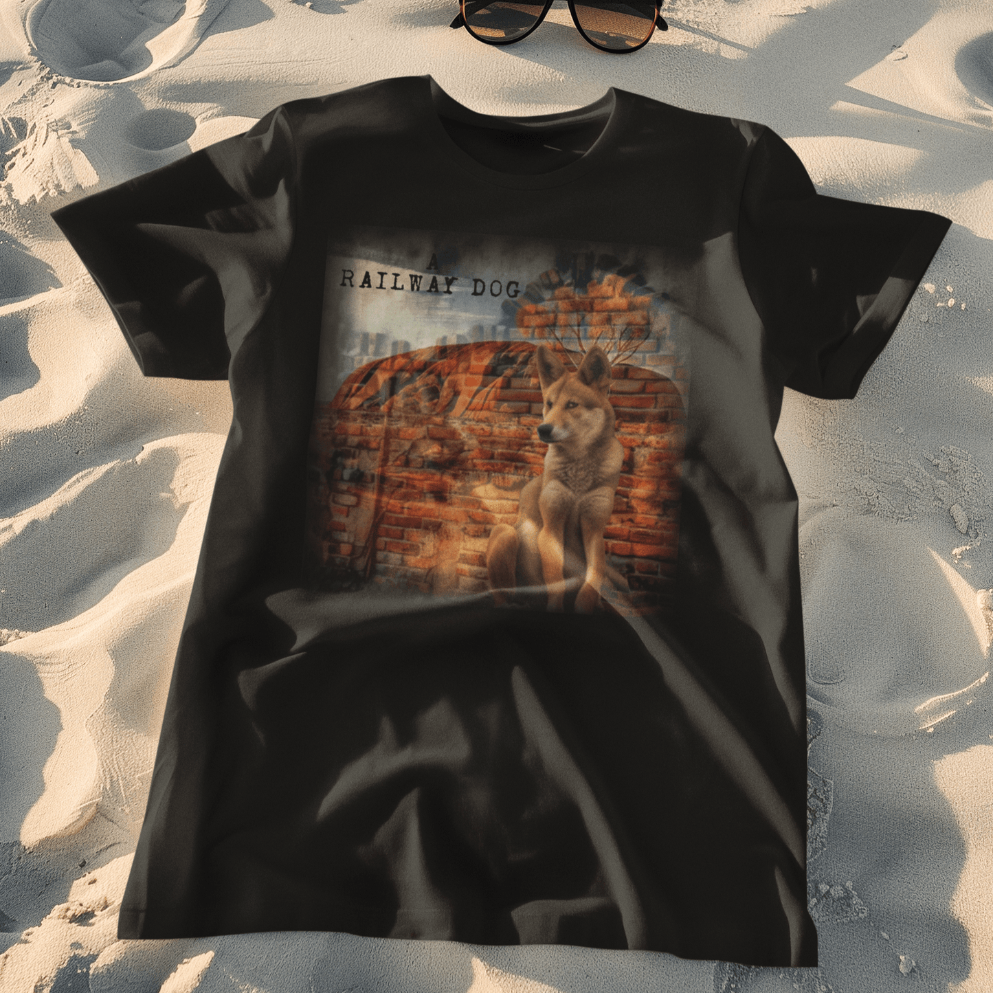 T-shirt featuring a Dingo, the wild dog of Australia.