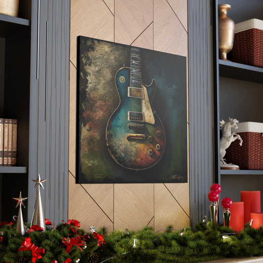 Electric Guitar Vintage Les Paul Guitar Art - Handcrafted Musical Wall Decor