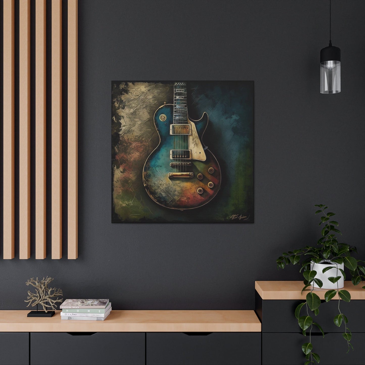 Electric Guitar Vintage Les Paul Guitar Art - Handcrafted Musical Wall Decor - That Should Be on a T-Shirt